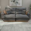 Sofa Retratil e Reclinavel Aquiles/Gran Bello 2,50 m Veludo Cinza 101 - ZARAT ESTOFADOS