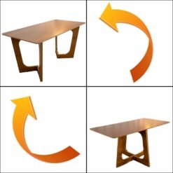 Mesa Dubai 160 (Tampo Londres s/vidro) Cinamomo - CEL MOVEIS