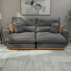 Sofá Retrátil e Reclinável Aquiles/Gran Bello 2,00 m Veludo Cinza 101 - ZARAT ESTOFADOS
