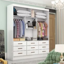 Guarda-Roupa 3 Portas Sevilha (Com espelho) 1,62 m Branco – CARIOCA MOVEIS