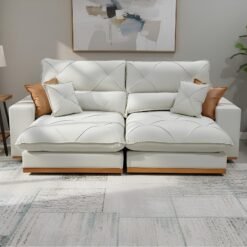 Sofá Retrátil e Reclinável Aquiles/Gran Bello 2,50 m Veludo Bege 106 - ZARAT ESTOFADOS