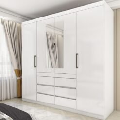 Guarda-Roupa 4 Portas Imperio 2,00 m Branco - CARIOCA MOVEIS