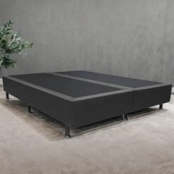 Base Box Queen Simples Corino Preto - ALTO NIVEL CAMAS E COLCHOES