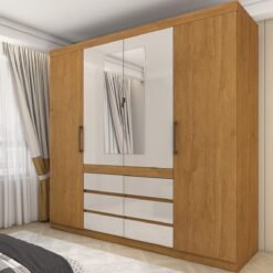 Guarda-Roupa 4 Portas Imperio 2,00 m Cinamomo/Off White - CARIOCA MOVEIS