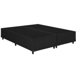 Base Box Queen Simples Corino Preto - BIOSTAR