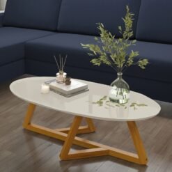 Mesa de Centro Classic Off White/Nature - TEBARROT DO BRASIL