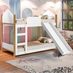 Beliche Juvenil Magia Com Escorregador Branco/nature - Gabrielli