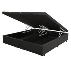 Base Box Queen Bau Corino Preto - BIOSTAR
