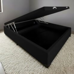 Base Box Casal Bau Corino Preto - ALTO NIVEL CAMAS E COLCHOES