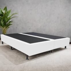 Base Box Queen Simples Corino Branco - ALTO NIVEL CAMAS E COLCHOES