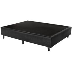 Base Box Casal Simples Corino Preto - BIOSTAR