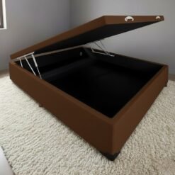 Base Box Casal Bau Corino Marrom - ALTO NIVEL CAMAS E COLCHOES