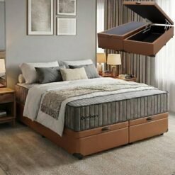 Colchão Queen Exclusive Foam HR33 + Base Box Baú Corino Marrom – ORTOBOM + ALTO NÍVEL CAMAS E COLCHÕES