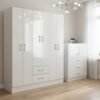 Guarda-Roupa 6 Portas Jamaica 6002 + Cômoda 5 Gavetas Aruba Branco – FELLICCI