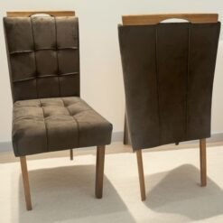Kit 2 Cadeiras Sophia Veludo Marrom 103 - WM DECOR