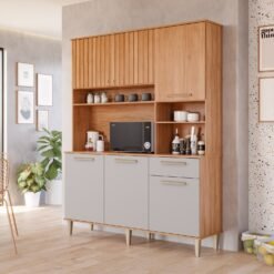 Kit Cozinha 6 Portas Mila 1,51 m Cinamomo/Off White - MGM MÓVEIS