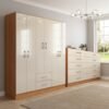 Guarda-Roupa 6 Portas Jamaica 6002  + Cômoda 10 Gavetas Caribe Cinamomo/Off White – FELLICCI