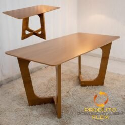 Mesa Dubai 160 (Tampo Londres s/vidro) Cinamomo - CEL MÓVEIS