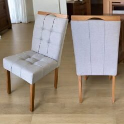 Kit 2 Cadeiras Sophia Linho Cinza Grafite 206 - WM DECOR