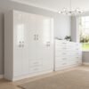 Guarda-Roupa 6 Portas Jamaica 6002  + Cômoda 10 Gavetas Caribe Branco – FELLICCI