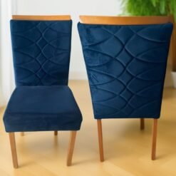 Kit 2 Cadeiras Safira Veludo Azul 107 - WM DECOR