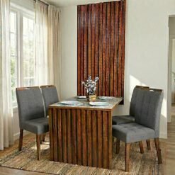 Mesa Cancun 120 Cinamomo/Off White com 4 Cadeiras Sophia Linho Cinza Grafite 206 – CEL MÓVEIS + WM DECOR