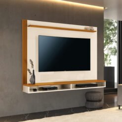 Painel até 55" Davos Off White/Cedro - EDN MÓVEIS