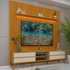 Painel até 85″ Nobre 230 Naturale + Rack Magnífico Naturale/Off White – GELIUS