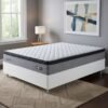 Colchão Casal Qatar 26 cm D28 Molas Ensacadas + Base Simples Corino Branco – DESIGN + BIOSTAR