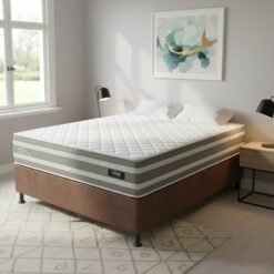 Colchão Casal Talismã 30 cm D28 Molas Ensacadas + Base Simples Corino Marrom – DESIGN + ALTO NÍVEL