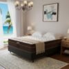 Colchão Casal Lisboa 24 cm D28 Molas Ensacadas + Base Simples Corino Preto – ECOTEC + BIOSTAR