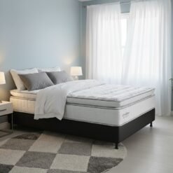 Colchão Casal New Freedom 32 cm D33 Molas Ensacadas + Base Simples Corino Preto – ORTOBOM + BIOSTAR