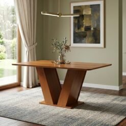 Mesa Classic 120 Cinamomo (Tampo Londres s/vidro) - CEL MÓVEIS