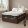 Colchão Casal Massageador Titan/Thor 34 cm D28 Molas Ensacadas + Base Box Simples Corino Marrom – VIERO + BIOSTAR