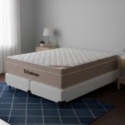 Colchão Queen Airtech Springpocket 25 cm D26 Molas Ensacadas + Base Simples Corino Branco – ORTOBOM + ALTO NÍVEL
