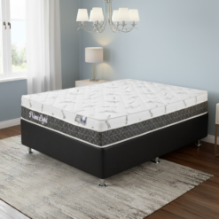 Colchão Casal Prime Light 30 cm D28 Molas Ensacadas + Base Simples Corino Preto – ORTHOPRIME + ALTO NÍVEL