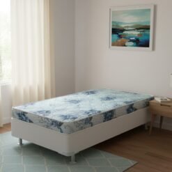 Colchão Solteiro Dream Soft 12 cm D20 + Base Simples Corino Branco – ORTOBOM + BIOSTAR