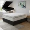 Colchão Casal New Freedom 32 cm D33 Molas Ensacadas + Base Baú Corino Preto – ORTOBOM + ALTO NÍVEL