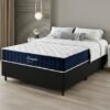Colchão Casal Turquia 25 cm D28 Molas Ensacadas + Base Simples Corino Preto – VIERO MÓVEIS + BIOSTAR