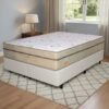 Colchão Queen Toronto 30 cm D28 Molas Ensacadas + Base Simples Corino Branco – ECOTEC + ALTO NÍVEL