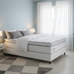 Colchão Casal New Freedom 32 cm D33 Molas Ensacadas + Base Simples Corino Branco – ORTOBOM + BIOSTAR
