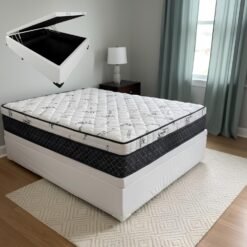 Colchão Casal Prime Light 30 cm D28 Molas Ensacadas + Base Baú Corino Branco – ORTHOPRIME + BIOSTAR
