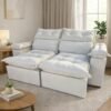 Sofá Retrátil e Reclinável Imperial 2,00 m Veludo Jolie Bege 03 - IMPERIAL DECOR