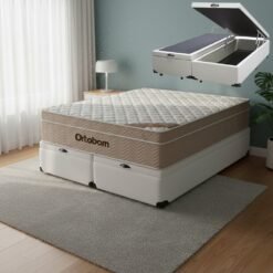 Colchão Queen Airtech Springpocket 25 cm D26 Molas Ensacadas + Base Baú Corino Branco – ORTOBOM + BIOSTAR