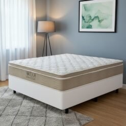 Colchão Casal Airtech Springpocket 25 cm D26 Molas Ensacadas + Base Simples Corino Branco – ORTOBOM + ALTO NÍVEL