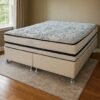 Colchão Queen Blue 32 cm H33 Molas Ensacadas + Base Simples Corino Branco – PAROPAS + ALTO NÍVEL