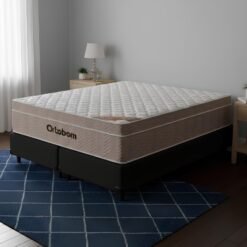 Colchão Queen Airtech Springpocket 25 cm D26 Molas Ensacadas + Base Simples Corino Preto – ORTOBOM + BIOSTAR
