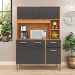 Kit Cozinha Pérola C212 1,20 m Cinamomo/Grafite - FELLICCI