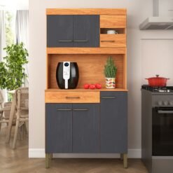 Kit Cozinha Carla K090 0,90 m Cinamomo/Grafite - FELLICCI