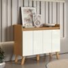 Aparador/Buffet 4 Portas Lis Cinamomo/Branco - ARAMÓVEIS